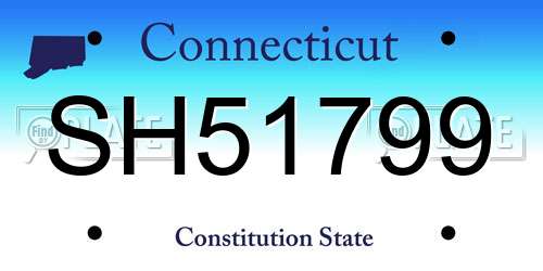 SH51799 Connecticut License Plate
