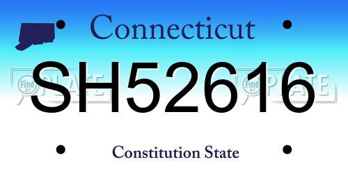 SH52616 Connecticut License Plate