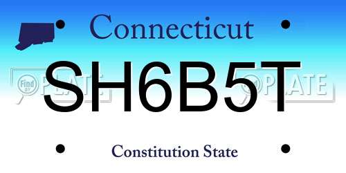 SH6B5T Connecticut License Plate