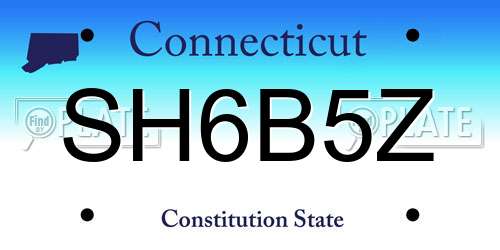 SH6B5Z Connecticut License Plate