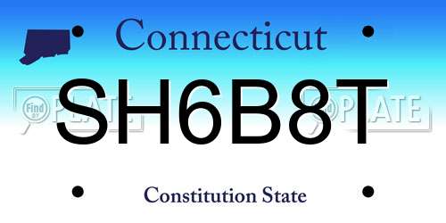 SH6B8T Connecticut License Plate
