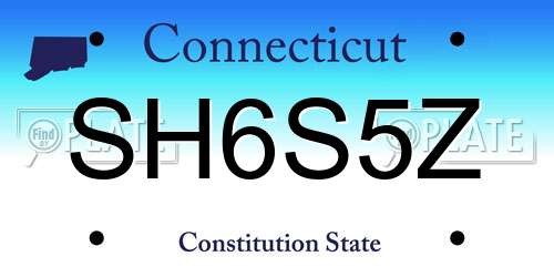 SH6S5Z Connecticut License Plate