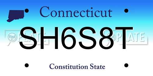 SH6S8T Connecticut License Plate