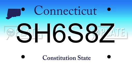 SH6S8Z Connecticut License Plate