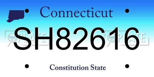 SH82616 Connecticut License Plate