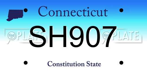 SH907 Connecticut License Plate