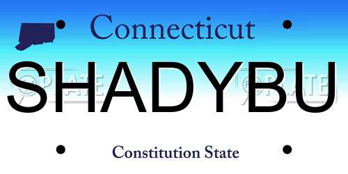 SHADYBU Connecticut License Plate