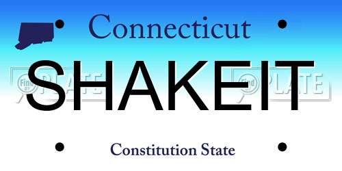 SHAKEIT Connecticut License Plate