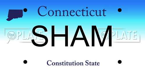 SHAM Connecticut License Plate