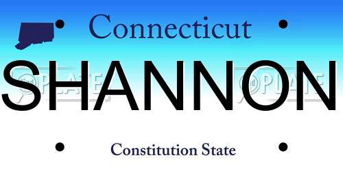 SHANNON Connecticut License Plate