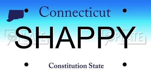 SHAPPY Connecticut License Plate