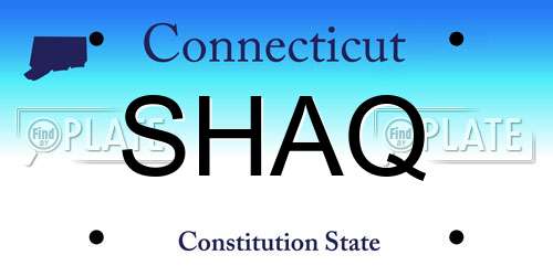 SHAQ Connecticut License Plate
