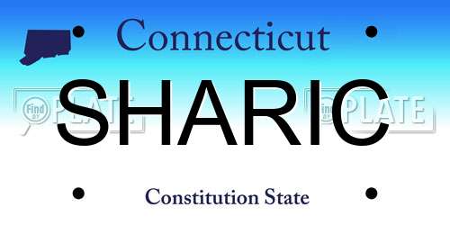 SHARIC Connecticut License Plate