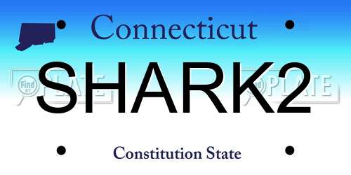 SHARK2 Connecticut License Plate