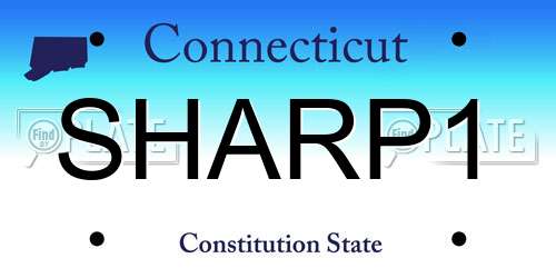 SHARP1 Connecticut License Plate