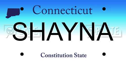 SHAYNA Connecticut License Plate