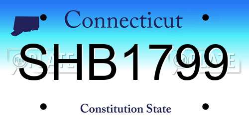 SHB1799 Connecticut License Plate
