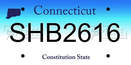 SHB2616 Connecticut License Plate