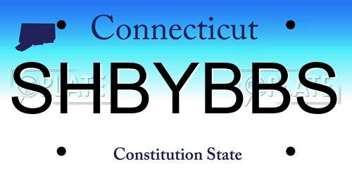 SHBYBBS Connecticut License Plate