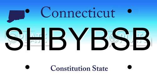 SHBYBSB Connecticut License Plate
