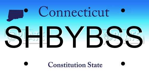 SHBYBSS Connecticut License Plate