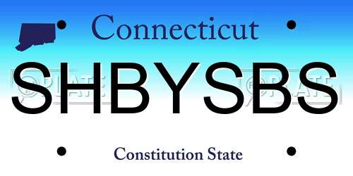SHBYSBS Connecticut License Plate