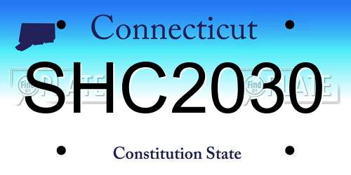 SHC2030 Connecticut License Plate