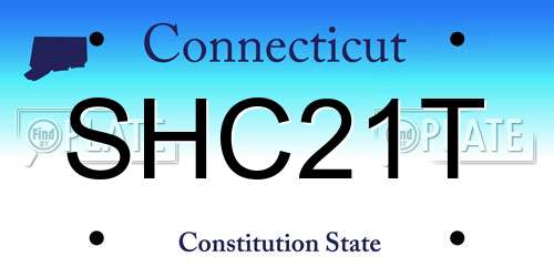 SHC21T Connecticut License Plate