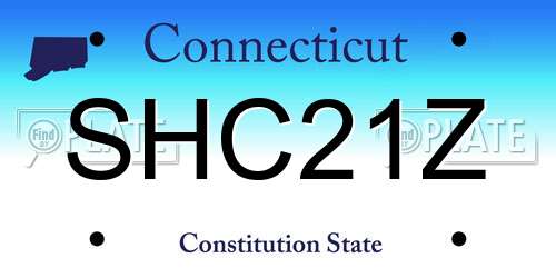 SHC21Z Connecticut License Plate