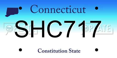 SHC717 Connecticut License Plate
