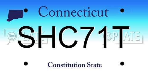 SHC71T Connecticut License Plate