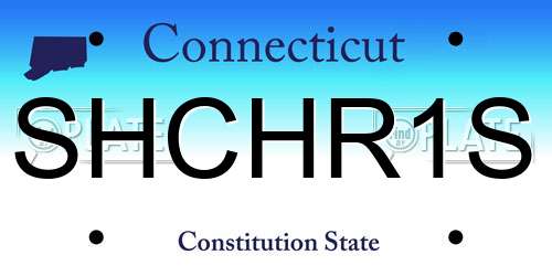 SHCHR1S Connecticut License Plate
