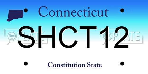 SHCT12 Connecticut License Plate