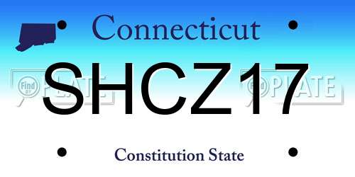 SHCZ17 Connecticut License Plate