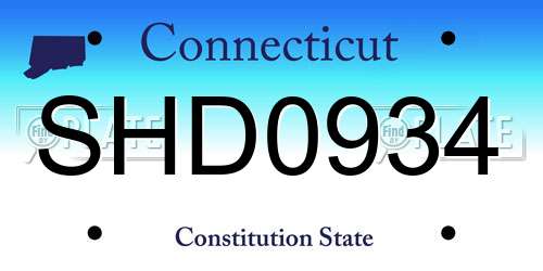 SHD0934 Connecticut License Plate