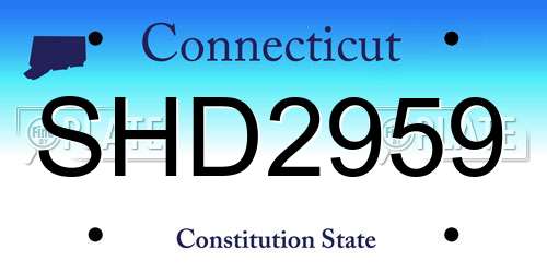 SHD2959 Connecticut License Plate