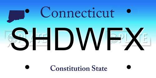 SHDWFX Connecticut License Plate