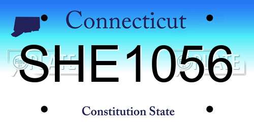 SHE1056 Connecticut License Plate