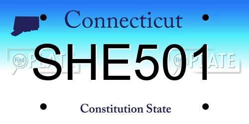 SHE501 Connecticut License Plate