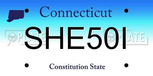 SHE50I Connecticut License Plate