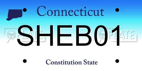 SHEB01 Connecticut License Plate
