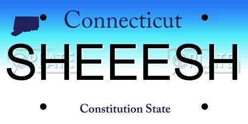 SHEEESH Connecticut License Plate