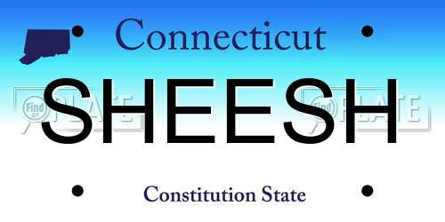 SHEESH Connecticut License Plate