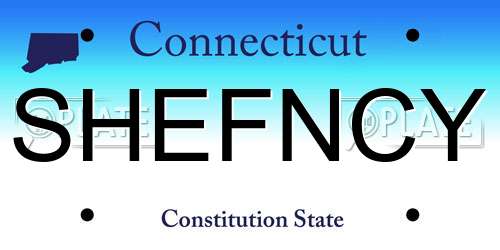 SHEFNCY Connecticut License Plate