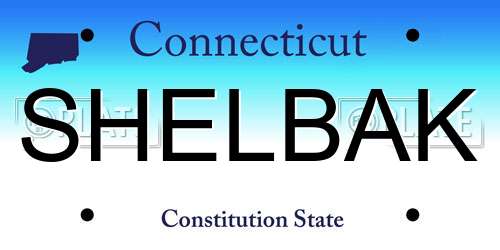 SHELBAK Connecticut License Plate