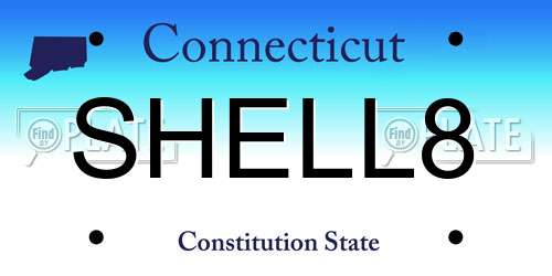 SHELL8 Connecticut License Plate