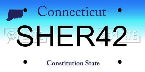 SHER42 Connecticut License Plate
