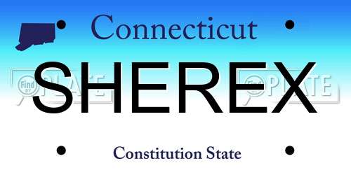 SHEREX Connecticut License Plate