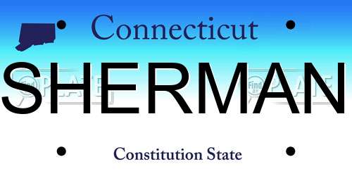 SHERMAN Connecticut License Plate
