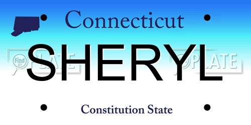 SHERYL Connecticut License Plate
